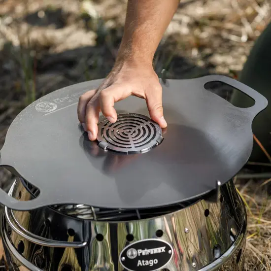 Petromax Atago Griddle Insert, for Atago Camp Grill, Direct Flame with Grill Marks, Outdoor Campsite Cooking a la Plancha {4}