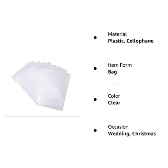 100 Pieces (9x12 Inch) Clear Plastic Bags for Packaging, Clothing & T-Shirts Strong Packing Self Adhesive Cellophane Bag {1}