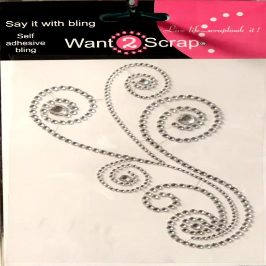 Spellbinders Want 2 Scrap Say it With Bling Diamond Swirls, Maxxi Girl Rhinestones Self-Adhesive Embellishment {1}