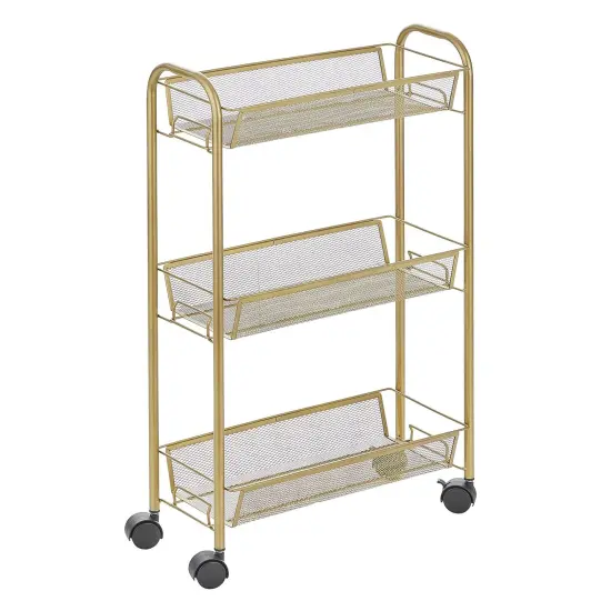 mDesign Portable Metal Rolling Laundry Utility Cart {7}