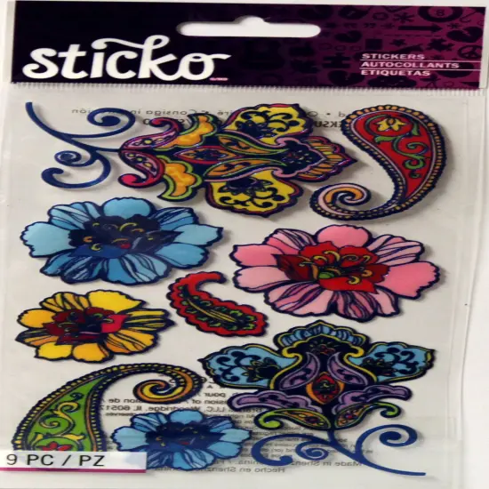 Sticko Mehndi Foiled Vellum Flowers Stickers {1}