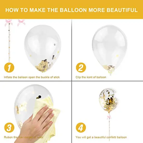 Birthday Candles Set - Cake Topper Decoration with Cake Candles Confetti Balloon Stars and Fan Cupcake Toppers 12 Pieces Birthday Cake Decor for Birthday Party Celebration (Gold) {3}