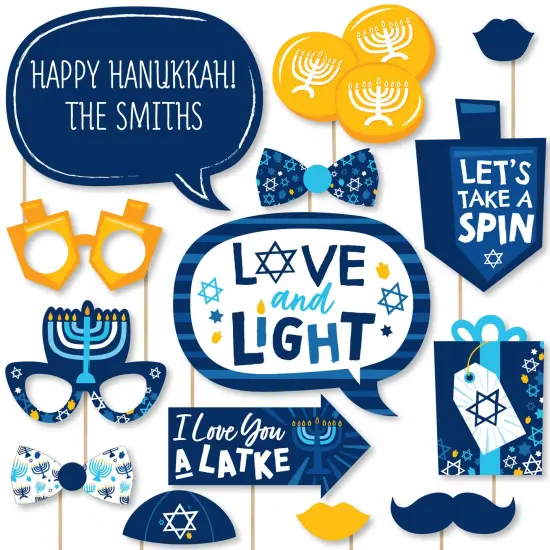Big Dot of Happiness Hanukkah Menorah - Chanukah Holiday Party Photo Booth Props Kit - 20 Count {1}