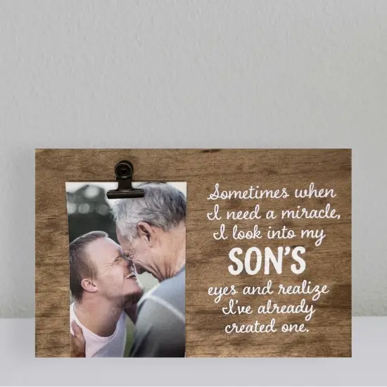 Decorative Wood Clip Frame: Son {4}