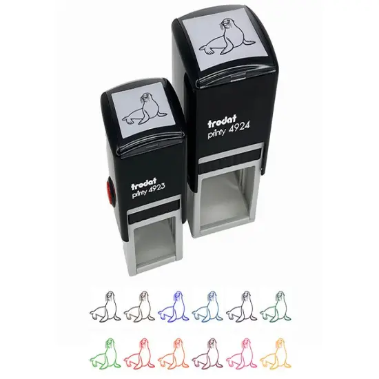 Smug Sea Lion Self-Inking Rubber Stamp Ink Stamper Red {7}