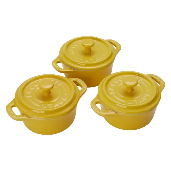 STAUB Ceramic 3-pc Mini Round Cocotte Set {5}