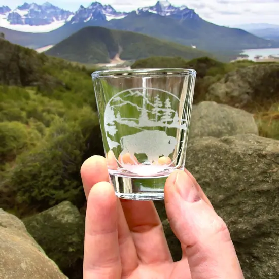 2oz Free Range American Bison Shotglass LASER {2}