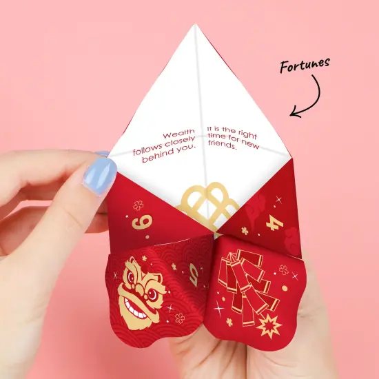 Big Dot of Happiness Lunar New Year - Cootie Catcher Game - Fortunes - Fortune Tellers - Set of 12 {4}