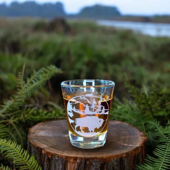 2oz Free Range American Bison Shotglass LASER {3}