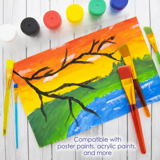 BAZIC Paint Brush Nylon w/ Translucent Handle set (5/Pack) {4}