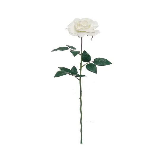 12-Pack: White Planters Rose Stem with Silk Foliage, Floral Home by Artificial Flowers {1}