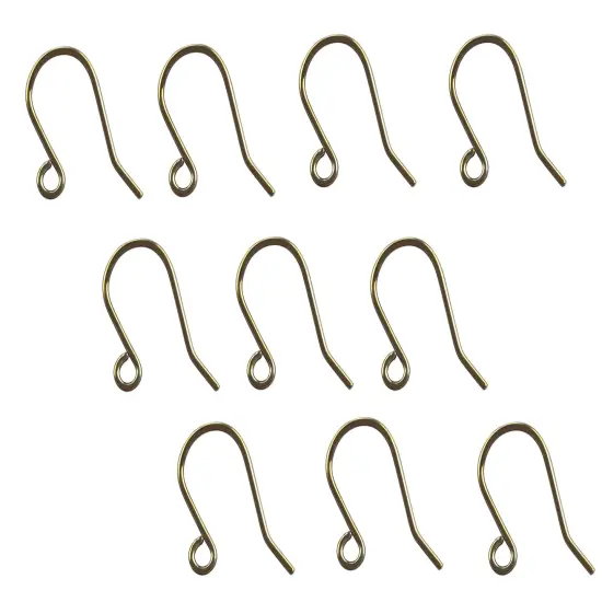 JewelrySupply Shepherds Hook DIY Earring Wires Antique Brass Plated (Package of 10) {1}