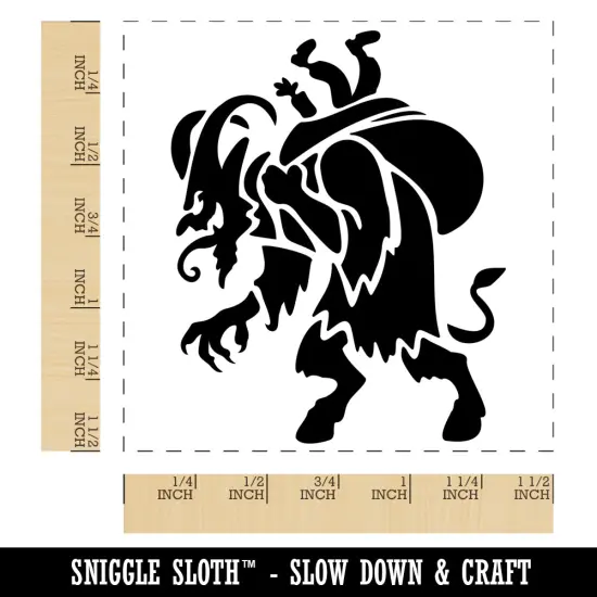 Krampus Christmas Monster Demon Devil Self-Inking Rubber Stamp Ink Stamper Black {1}