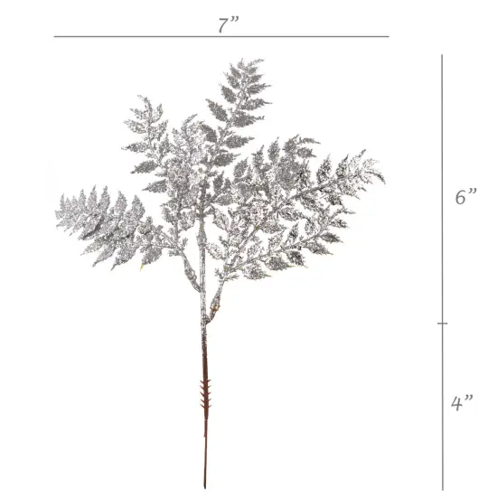24" Silver Glitter Ash Spray Picks - 24-Pack, Sparkling Design, Perfect for Wreaths, Trees & Garlands - Christmas & Holiday D&eacute;cor Accent - 2024 Christmas Collection, Floral Home by Artificial Flowers {2}