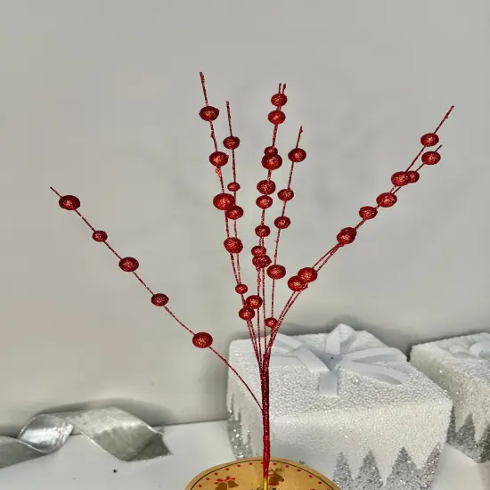 Glittered Floral Stem/ Pick Spray Set of 3 Gold {2}