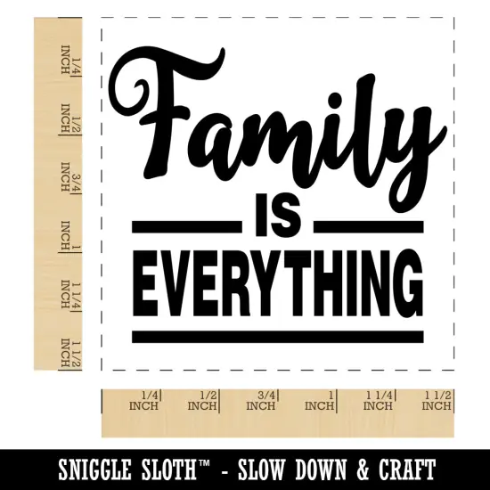 Family is Everything Self-Inking Rubber Stamp Ink Stamper Blue {1}