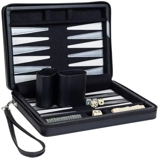 WE Games Magnetic Backgammon Set with Leatherette Case and Carrying Strap - Travel Size {11}