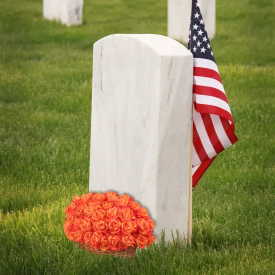 50-Pack: Vibrant Orange Rose Picks, 8" Stems, 3" Wide by Floral Home&reg;, Floral Home by Artificial Flowers {5}