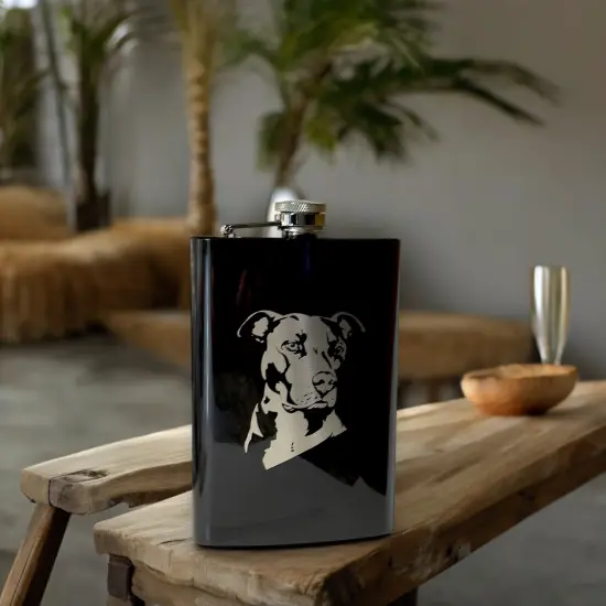 8oz Pit bull Black Flask {5}