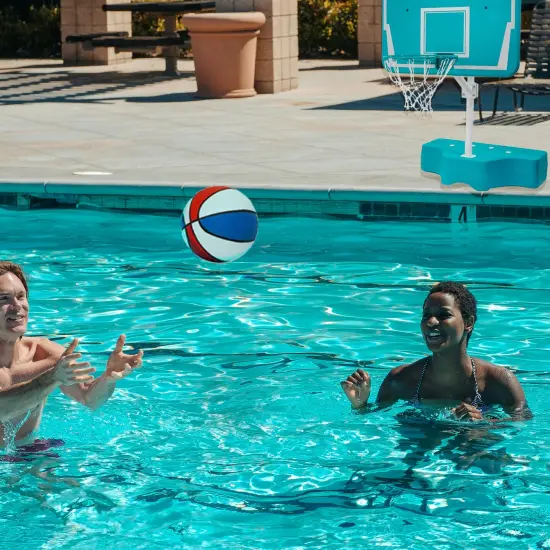 Northlight 42 Inch Poolside Adjustable Basketball Hoop for In-Ground Pools Green {7}