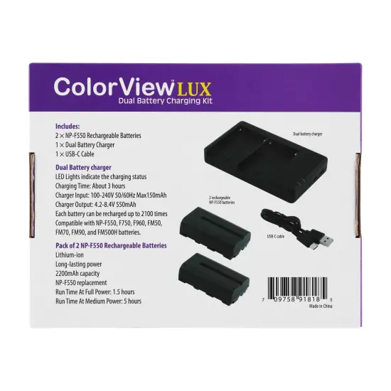 Acurit Colorview Lux Studio Light Professional Studio Lights Photography Lighting Kit w/ 3 Color Temps 4 Metal Barn Doors 4160 Lumens LED w/ Remote AC Power Supply 6'6" Light Stand with Battery Pack {5}