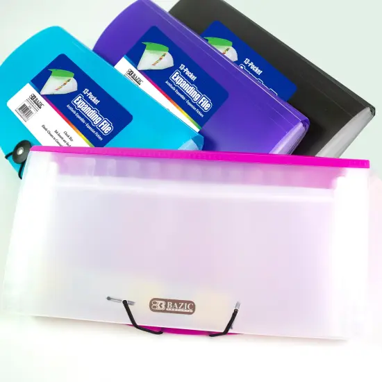 BAZIC Expanding File Check Size Poly 13-Pocket {3}