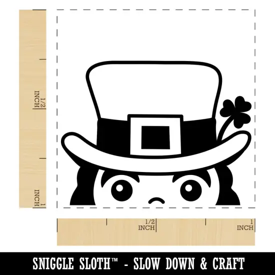 Peeking Leprechaun Saint Patrick's Day Self-Inking Rubber Stamp Ink Stamper Black {1}