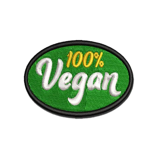 100 Percent Vegan Vegetarian Lifestyle Multi-Color Embroidered Iron-On or Hook & Loop Patch Applique {1}