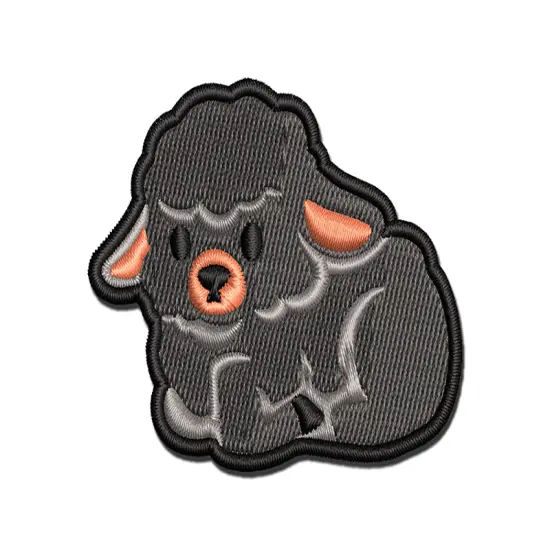 Black Sheep Lamb Baby Sitting Multi-Color Embroidered Iron-On or Hook & Loop Patch Applique {1}