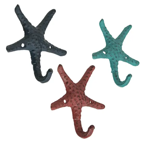 Cast Iron Starfish Decorative Wall Hooks {3}