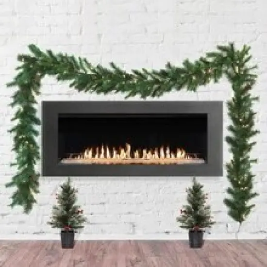 9ft Pre-Lit Artificial Majestic Pine Garland - 160 Realistic Tips, 100 White Plug-In Lights, Ideal for Holiday, Home & Event Decor - All-Season Use - 2024 Christmas Collection, Floral Home by Artificial Flowers {4}