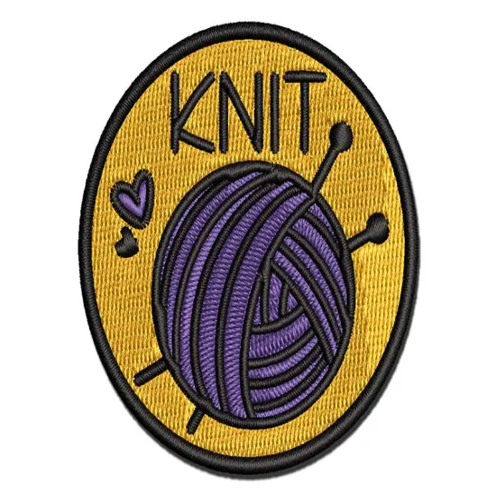 Ball Of Yarn Knit Knitting Multi-Color Embroidered Iron-On or Hook & Loop Patch Applique {1}