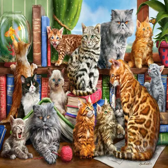 2000 Piece Jigsaw Puzzle, House of Cats, Happy Cats, Pets, Animals, Cats and Kittens, Adult Puzzles, Castorland C-200726-2 {2}
