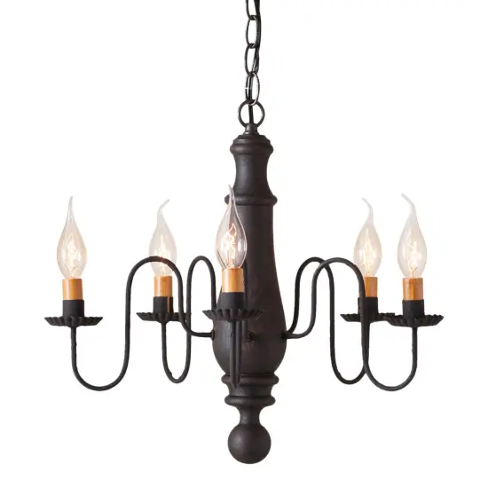 Medium Norfolk Chandelier in Hartford Black over Red {1}