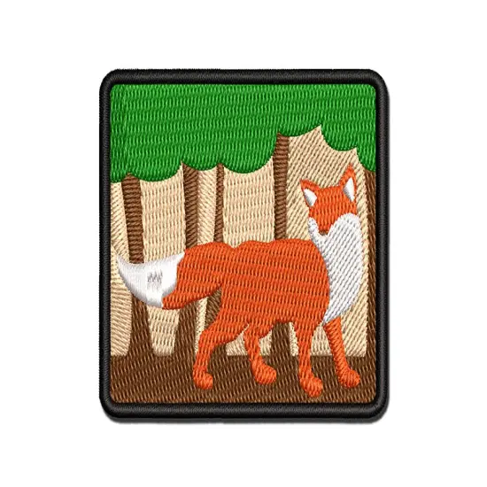 Fox Solid Multi-Color Embroidered Iron-On or Hook & Loop Patch Applique {1}