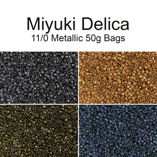 Miyuki Delica 50g Metallic Glass Beads, 11/0 Olive (DB0011) {4}
