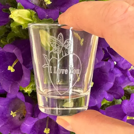 2oz I Love You with faerie on heart Shot Glass Fairy {3}