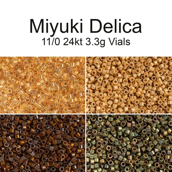 Miyuki Delica 3.3g Gold 24kt Glass Beads, 11/0 Bright Matt (DB0331) {4}