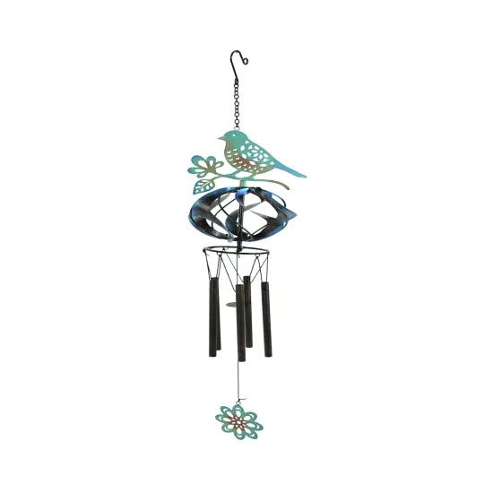 Metal Bird Wind Chime Spinner Garden Art Hanging Patio Decor Yard Decoration {1}