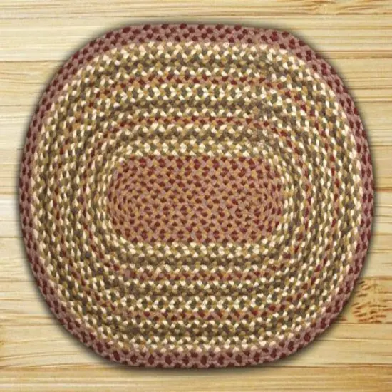Earth Rugs C-324 Olive / Burgundy / Gray Oval Braided Rug 27" x 45" {1}