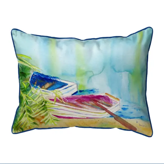 Betsy Drake Watercolor Rowboats Large Pillow 16x20 {1}