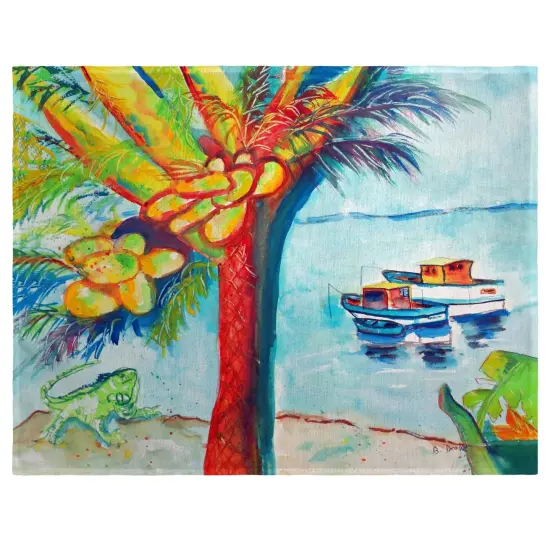 Betsy Drake Cocoa Nuts & Boat Place Mat Set of 4 {1}