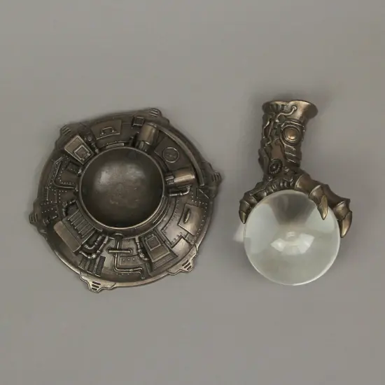 Bronze Resin Steampunk Dragon Claw Crystal Ball Statue Decorative Glass Orb Art {5}