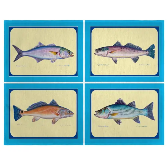 Betsy Drake Assorted Fish Place Mat Set of 4 {1}