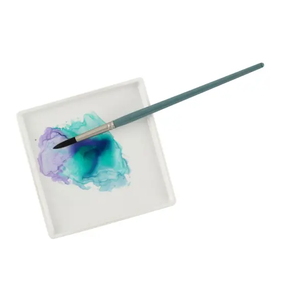 Creative Mark English Glazed Porcelain Palette , Sturdy Construction with 20 Deep Paint Wells for Color Mixing, Palette for Watercolor, Gouache & Oil Paints for Artists, Professionals, Students White {4}