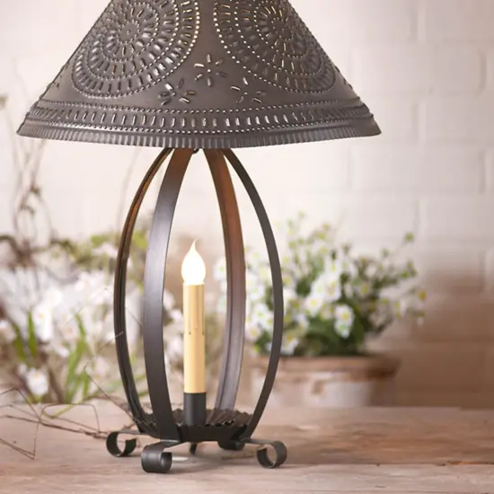 Betsy Ross Lamp with Chisel Shade in Kettle Black {4}