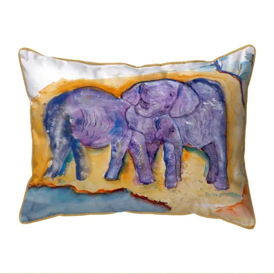 Betsy Drake Elephants Extra Large 20 X 24 Indoor / Outdoor Pillow {1}