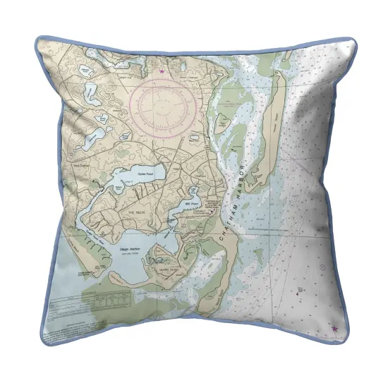 Chatham Harbor Map Pillow 12x12 &ndash; Small Corded Decor {1}