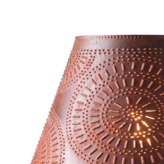 Irvins Country Tinware 14-Inch Fireside Shade with Chisel in Rustic Tin Grey {4}