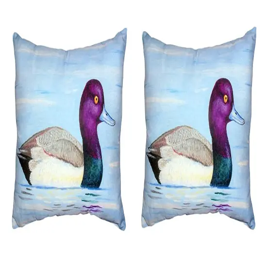 Pair of Betsy Drake Lesser Scaup No Cord Pillows 16 Inch X 20 Inch {1}